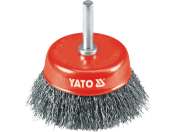 Perie CupĂ Cu Ax 75mm, SÂrmĂ OndulatĂ OȚel Inoxidabil