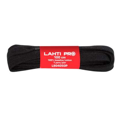 Siret Bumbac Plat / Negru - 100cm, 10/set