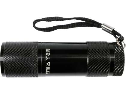 Lanternă Din Aluminiu, 9 Led, Negru