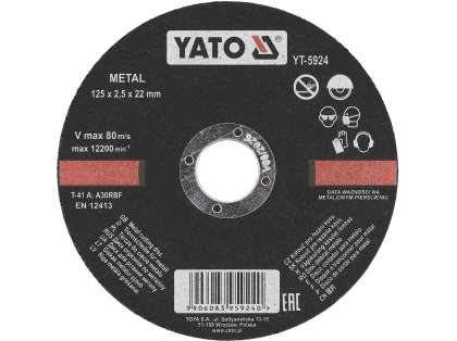 Disc Tăiat Metal 125X2.5X22Mm