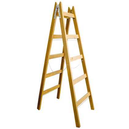 Scara Lemn Dubla Cu Lant Sustinere 150Cm / 4 Trepte