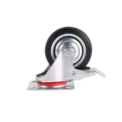 Roata pivotanta + frana totala 75 mm