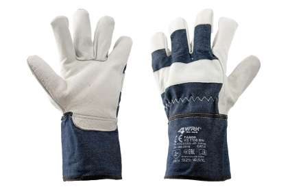 Manusa intarita cu piele de capra, cusuta, cu material canvas elastic
