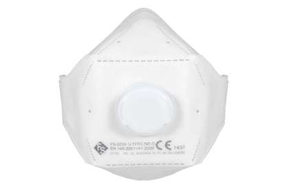 masca FFP2 cu construcție panou, atașat cu o curea de cap