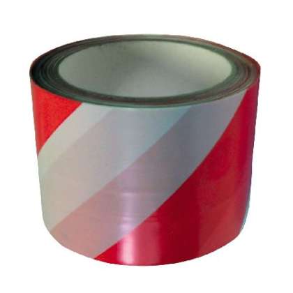 Banda Avertizare Bicolora Rosu-alb 75mm / 100m
