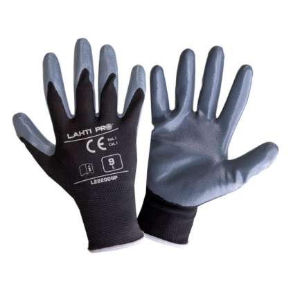 Manusa Nitril Cu Poliester / Gri-negru - 10