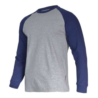 Tricou Bumbac Cu Maneca Lunga / Gri-albastru - L