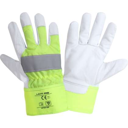 Manusa Piele Ovina Reflectorizanta / Galben-alb - 10