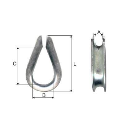 Rodanta Zincata 3mm / 12x19x22mm