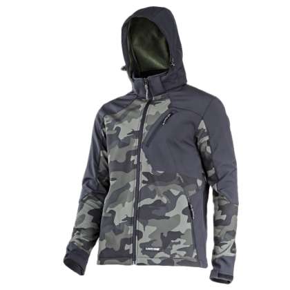 Jacheta Elastica Cu Gluga / Camuflaj Verde-negru - M