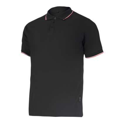 Tricou Bumbac Polo Subtire / Negru - 2xl