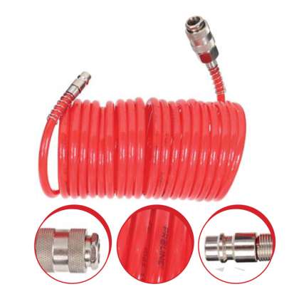 Furtun Aer Spiralat Cu Cuple Rapide 6.5x10mm / 15m