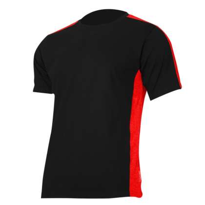 Tricou Bumbac Multicolor / Negru-rosu - M