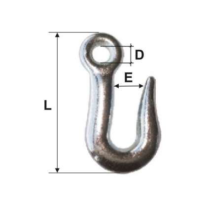 Carlig Zincat 7mm / 10mm/16mm