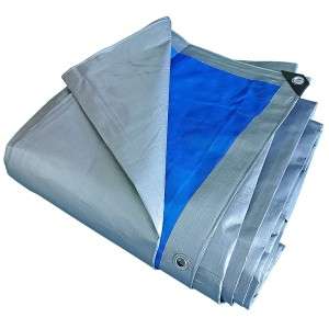 Prelata Cu Inele 180 G/Mp, 8X12 M, Argintiu-Albastru