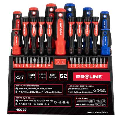 Set Surubelnite S2 Maner Soft-touch Cu Stand - 37p.