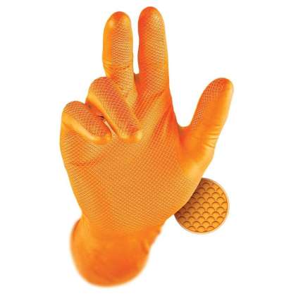 Manusi Nitril "Grippaz 246", Portocalii, 50 Buc - Xl