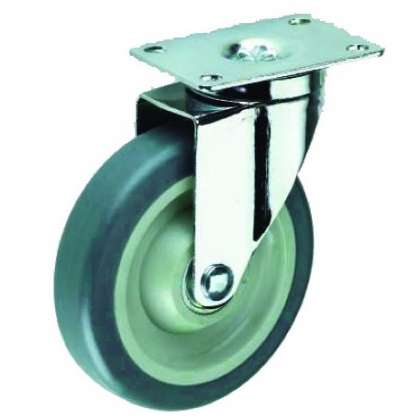 ROATA FURCA PIVOTANTA, TPR GRI - 125 x 31 MM