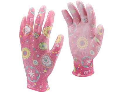 Mănuși De Grădină - Flori - Roz Închis, 8''