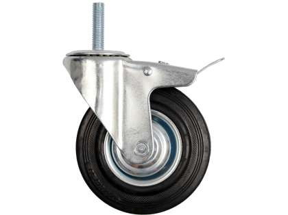 Roată Pivotantă Cu Filet Și Frână 125/37.5Mm