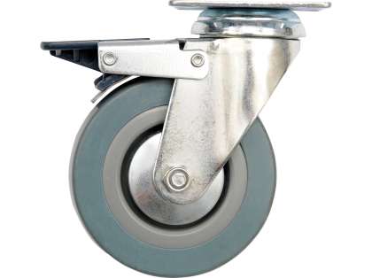 Roată Pivotantă De 125Mm Cu Cauciuc Gri Și Frână