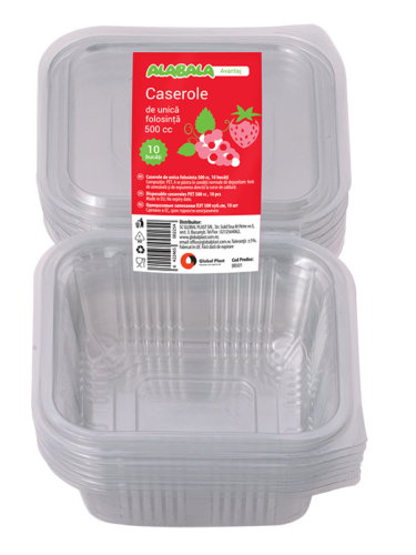 Alabala Caserola cu capac 500cc 10/set