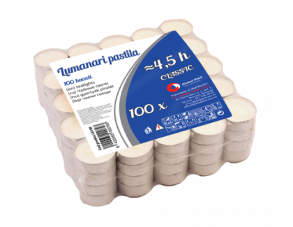 Lumanari pastila albe timp ardere ~4.5h ( 100buc/set)