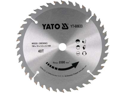 Disc Circular Pentru Lemn, 190x16x2,2mm