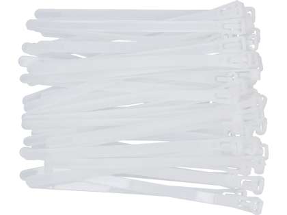 Colier Plastic Reutilizabil 7,6X150Mm 50 Buc, Alb