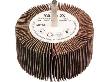 Perie Abrazivă Circulară Cu Tijă 80X40X6Mm, P60