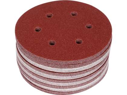 Set 50 Discuri Abrazive Velcro, 150Mm, 6 Găuri, P60