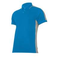Tricou Bumbac Polo Multicolor / Turcoaz-gri - M