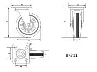 Roată Pivotantă 75/25/45Mm