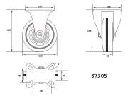 Roată Fixă Pentru Cărucior 160/40-80Mm
