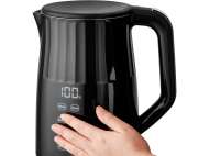 Fierbător Electric 1,7L, Controlul Temperaturii, Negru