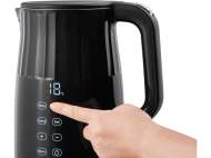 Fierbător Electric 1,7L, Controlul Temperaturii, Negru