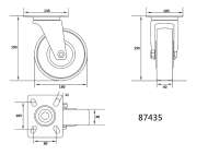 Roată Pivotantă Cauciucata Cărucior 160Mm