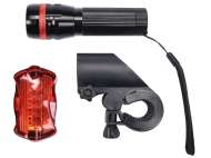 Set Lampi Bicicletă: Led Față 3W Led + Led Spate