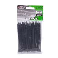 Set de 100 buc  - Coliere de Plastic, 100 mm x 2,5 mm,culoare negru,Hofftech,rezistente UV