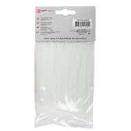 Set de 100 buc Coliere de Plastic,  100 mm x 2,5 mm,culoare alb,Hofftech,rezistente UV 