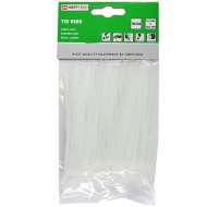 Set de 100 buc Coliere de Plastic,  100 mm x 2,5 mm,culoare alb,Hofftech,rezistente UV 