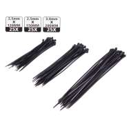 Set de 75 buc  Coliere de Plastic, culoare negru,Hofftech,rezistente UV