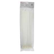 Set de 50 buc  Coliere de Plastic,  370 mm x 7,8 mm culoare alb,Hofftech,rezistente UV