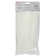 Set de 50 buc  Coliere de Plastic, 200 mm x 7,6 mm culoare alb,Hofftech,rezistente UV 