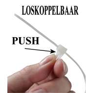 Set de 50 buc  Coliere de Plastic, 200 mm x 7,6 mm culoare alb,Hofftech,rezistente UV 