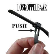 Set de 50 buc Coliere de Plastic,  200 mm x 7,6 mm culoare negru,Hofftech,rezistente UV 