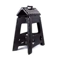 Scaun pliabil negru  mare, rezistent pentru 120 kg