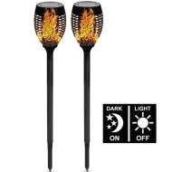 Set 2 lampi solare pentru gradina , efect de flacara , 74 cm 
