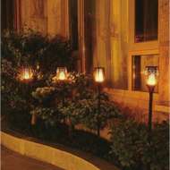 Set 2 lampi solare pentru gradina , efect de flacara , 74 cm 