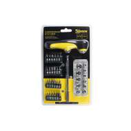 Set 37 piese surubelnita ( 1 maner T , 1 adaptor , 24 biti 25 mm , 11 chei tubulare )